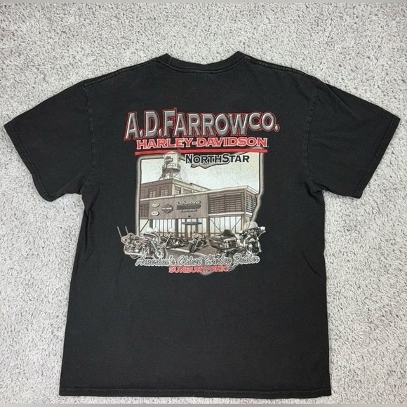 Harley Davidson Shirt Mens Large Crewneck Eagle 2020 Stars Motorcycles HD Riding - Picture 6 of 6